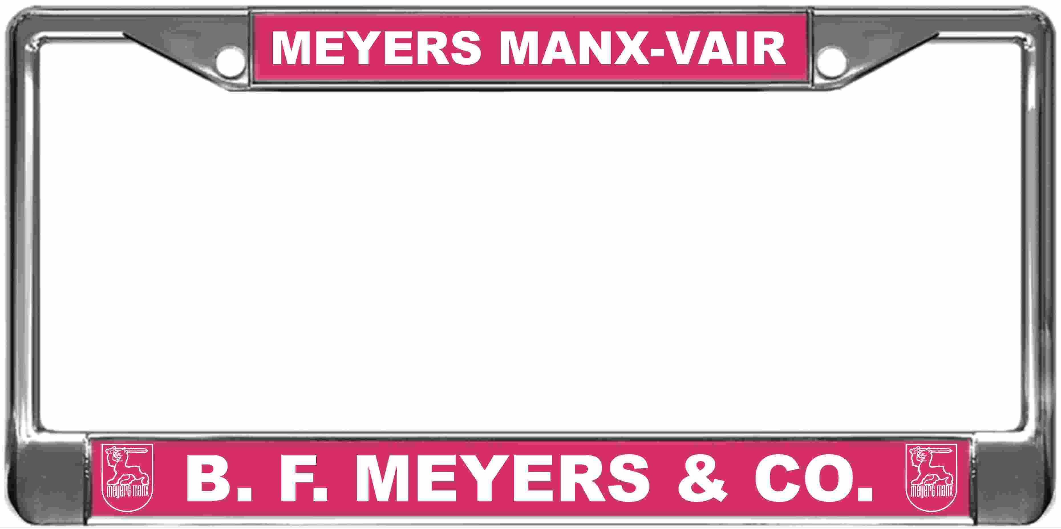 MEYERS MANX-VAIR - Custom metal license plate frames (set of 2)